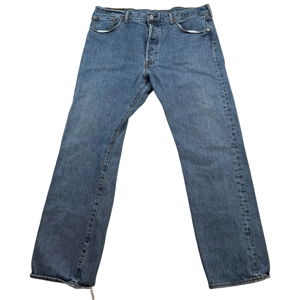 Levi's 501 Original Fit Jeans Men 38x32 Blue Medium Wash Button Fly Straight Leg